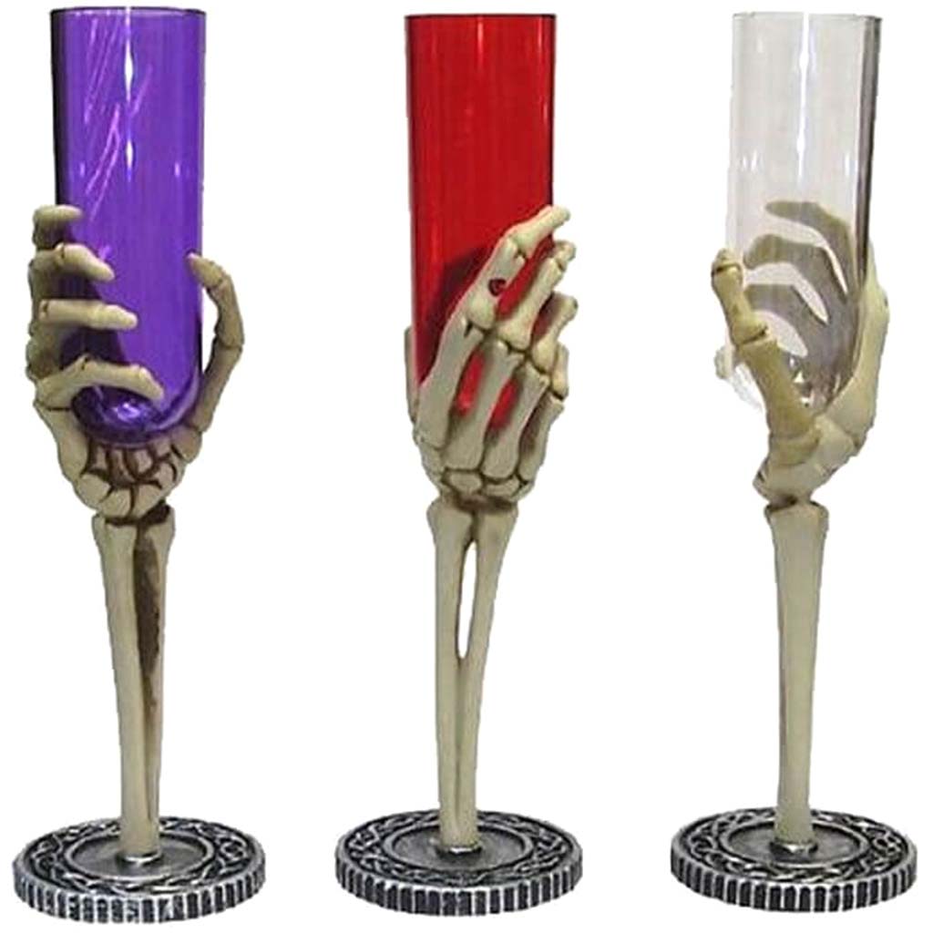 Skeleton Hand Fluted Glass Assorted 