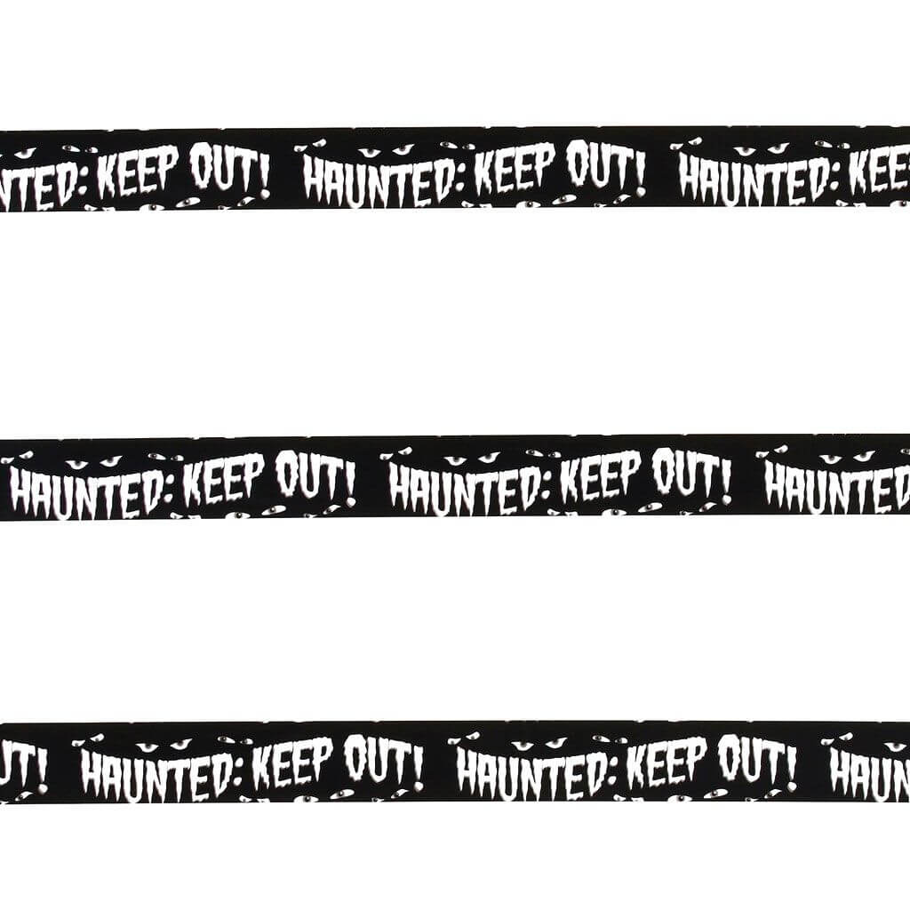 Black Haunted Keep Out! Caution Tape 50ft 