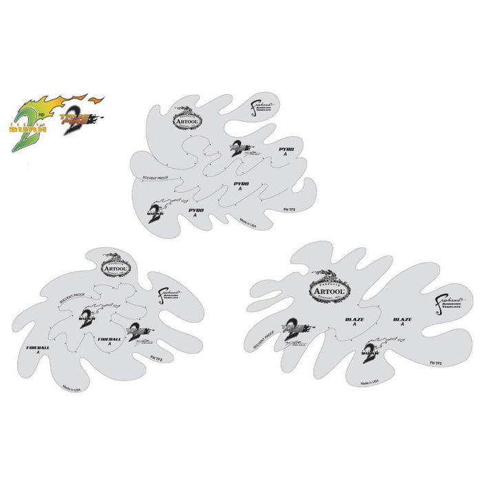 Iwata-Medea Artool Freehand Airbrush Templates, True Fire 2 