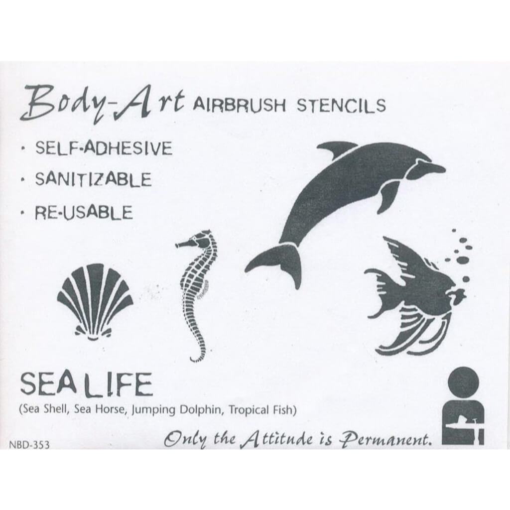 Body Art Stencils, Sea Life 