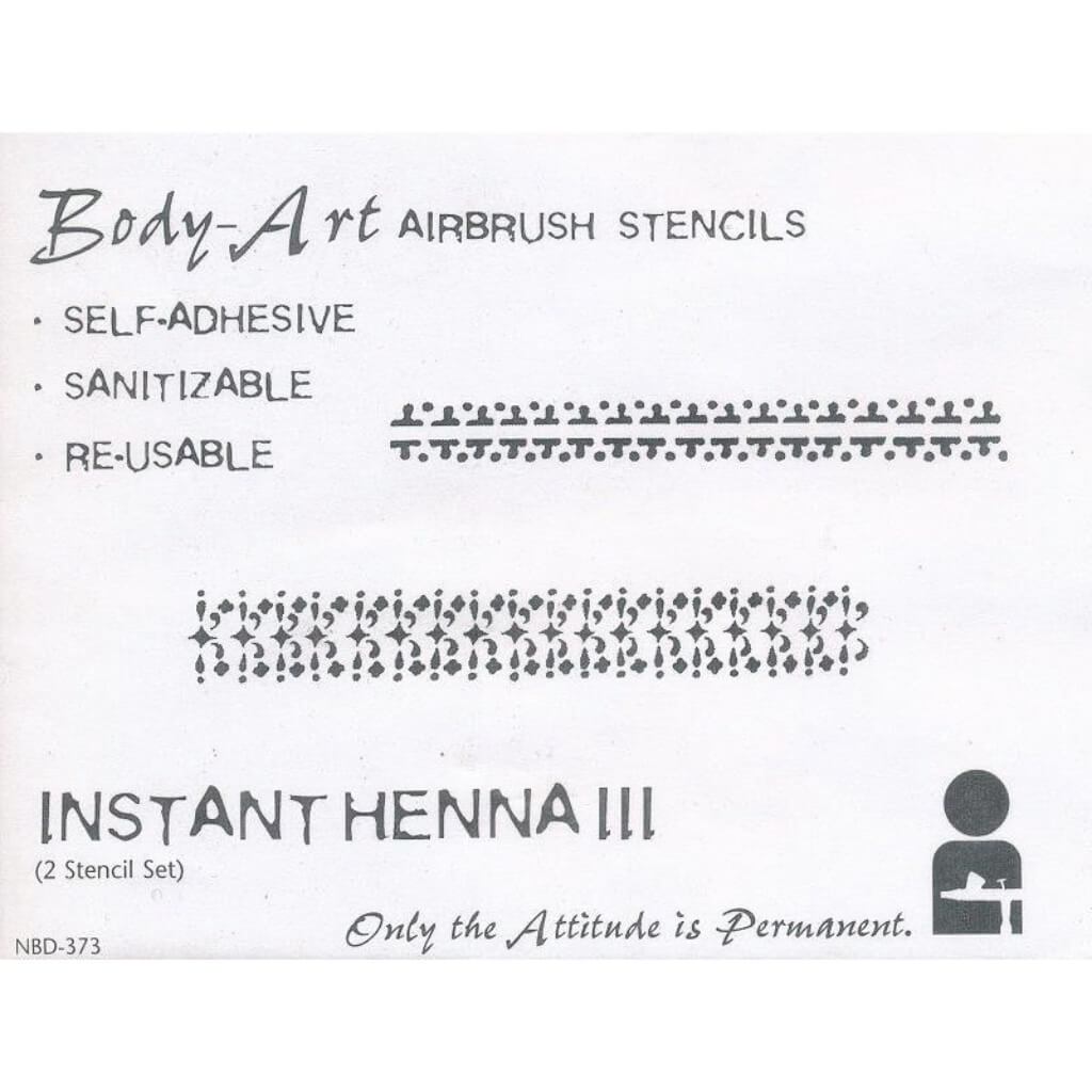 BODY ART STENCIL INS HENNA 