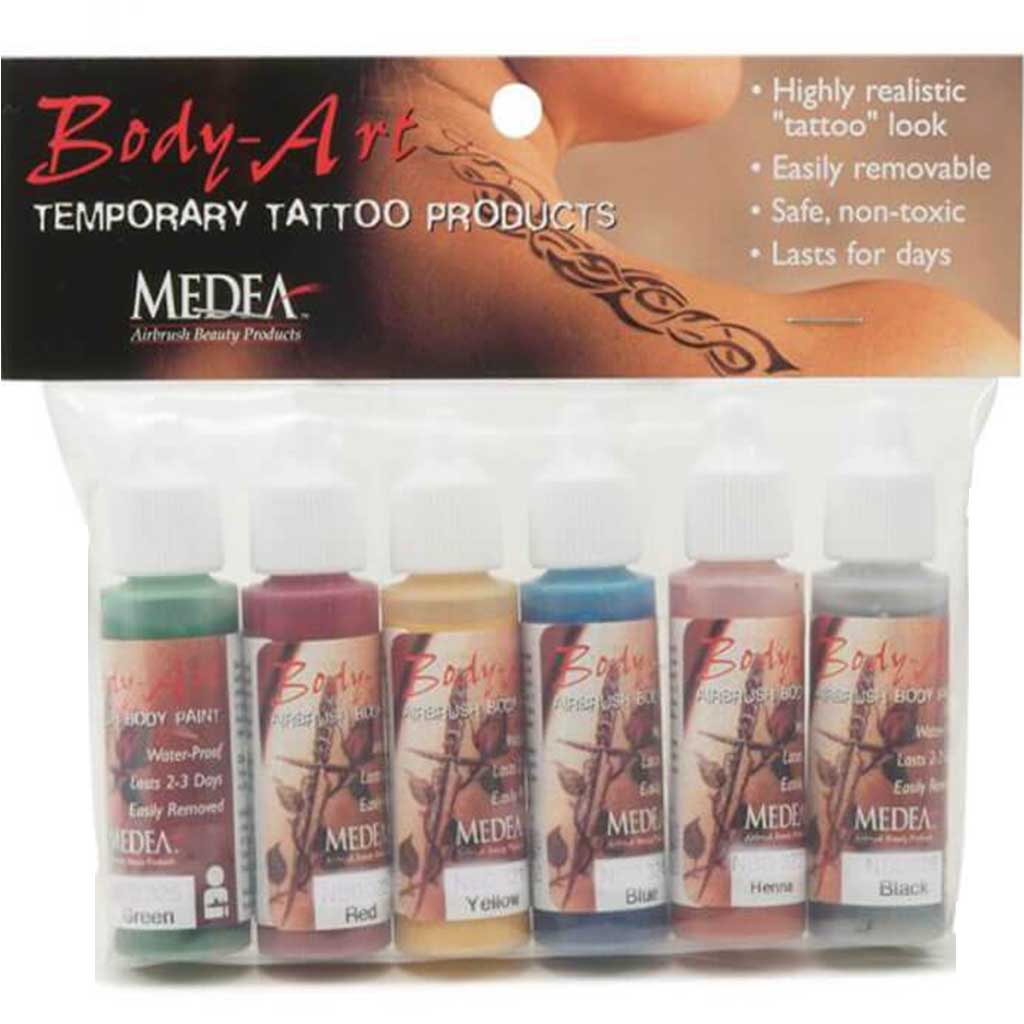 Medea Body Art Airbrush Paint Set 1oz 6pcs