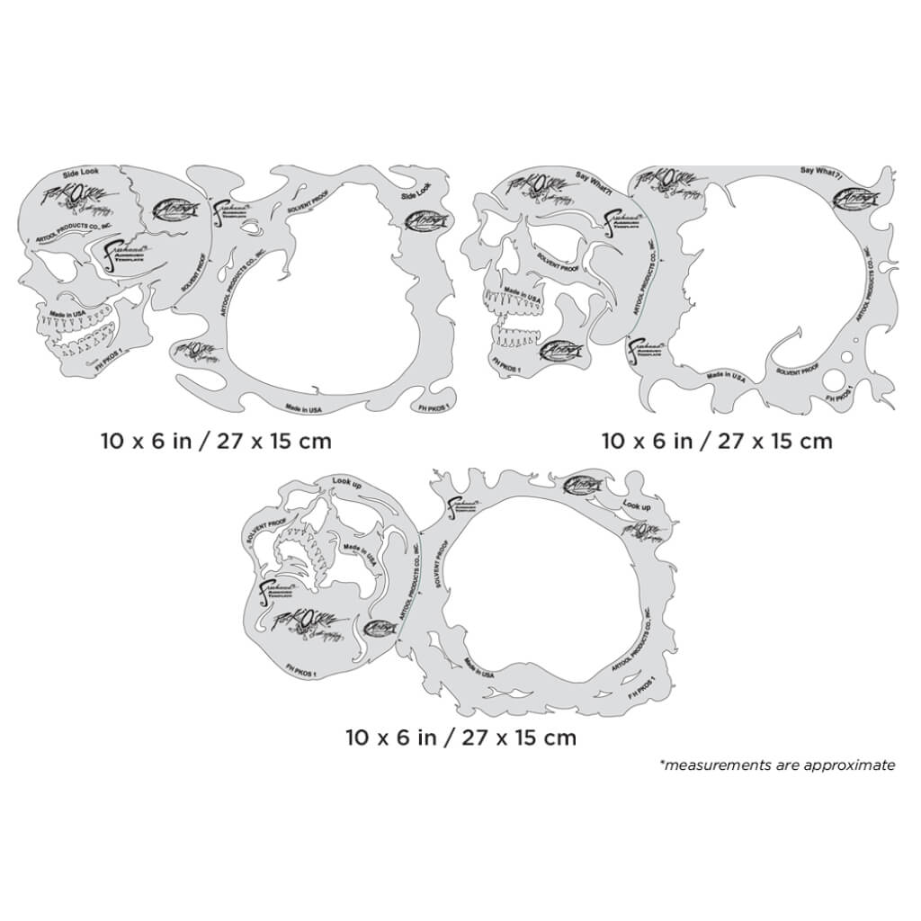 Artool Freehand Airbrush Template Pack o' Skullz