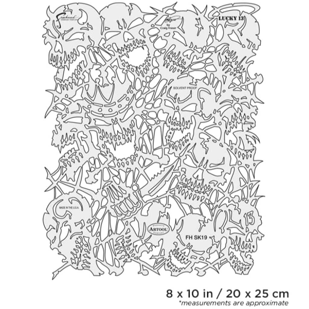 Artool Freehand Airbrush Template Return of Skull Master Lucky 13