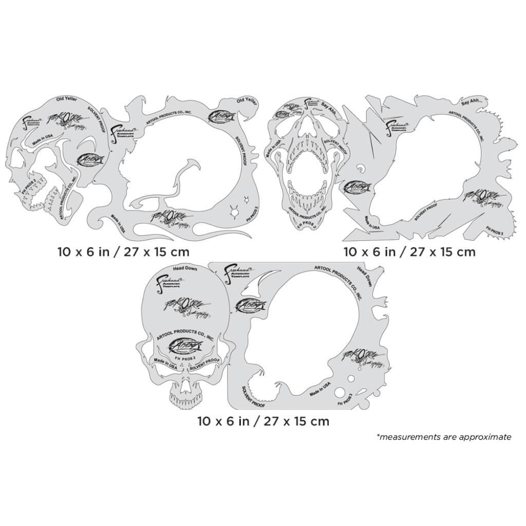 Artool Pack o&#39; Skullz 2 Freehand Airbrush Template 