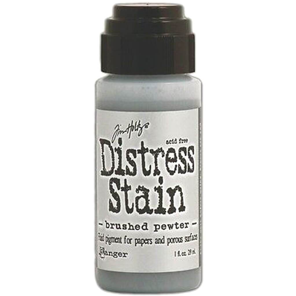 Tim Holtz Distress Stain 1oz Brushed Pewter - Metallic