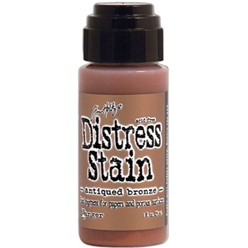 Tim Holtz Distress Stain 1oz Antique Bronze - Metallic