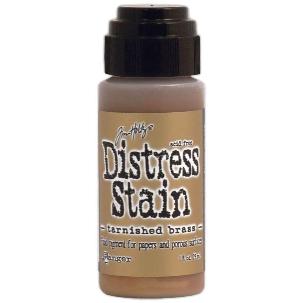 Tim Holtz Distress Stain 1oz Tarnished Brass - Metallic