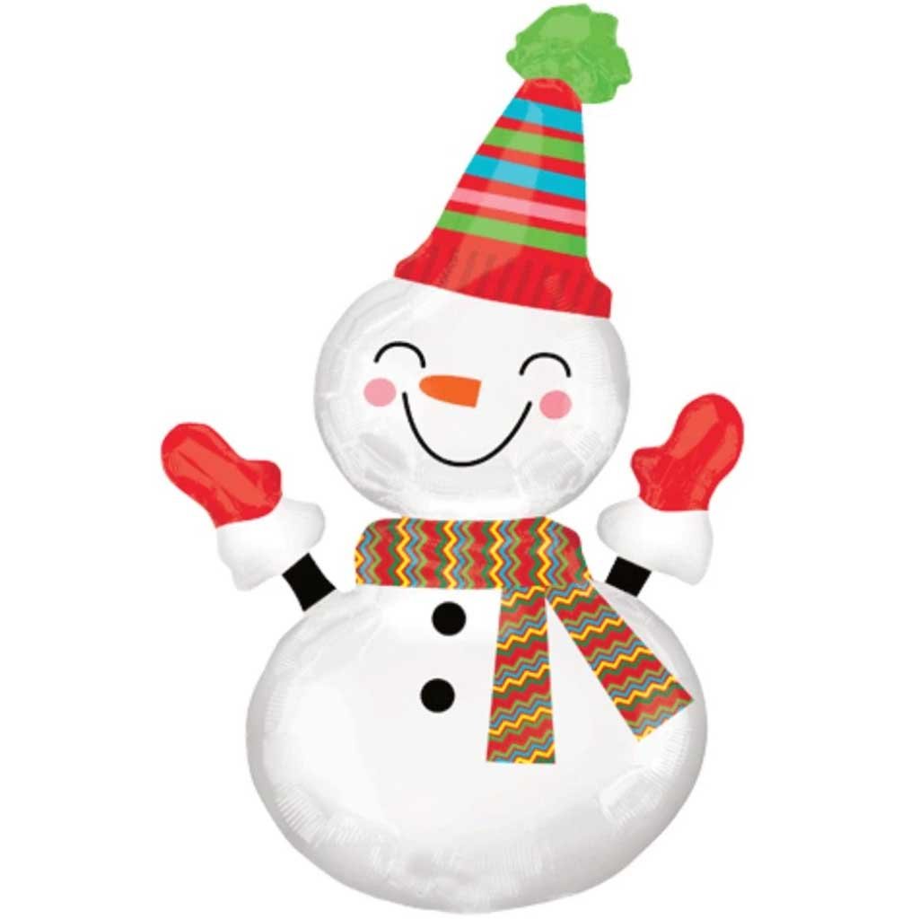 Smiley Snowman Super Shape 24inX36in 