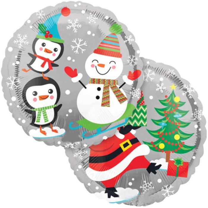 Santa, Snowman & Penguins 18in 