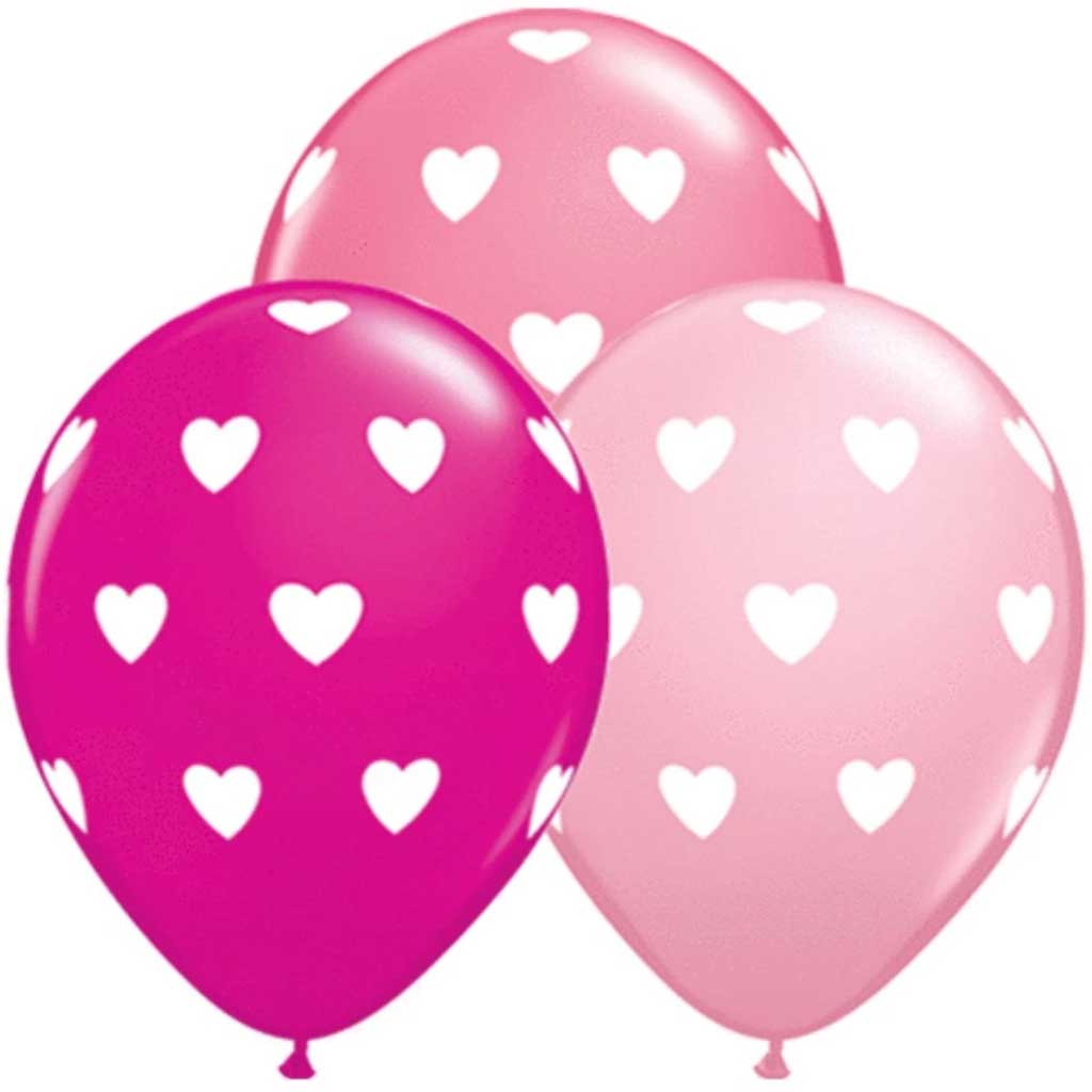 Pink &amp; Wild Berry Big Hearts Rose Latex Balloon, 11in