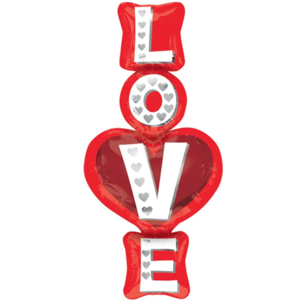 Love Stacked Foil Balloon Super Shape 39in 