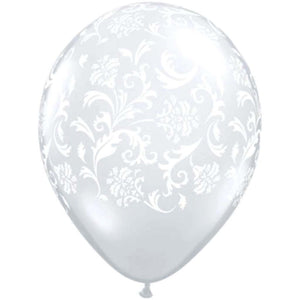Latex Balloon Damask Around Diamond Clear 11in 