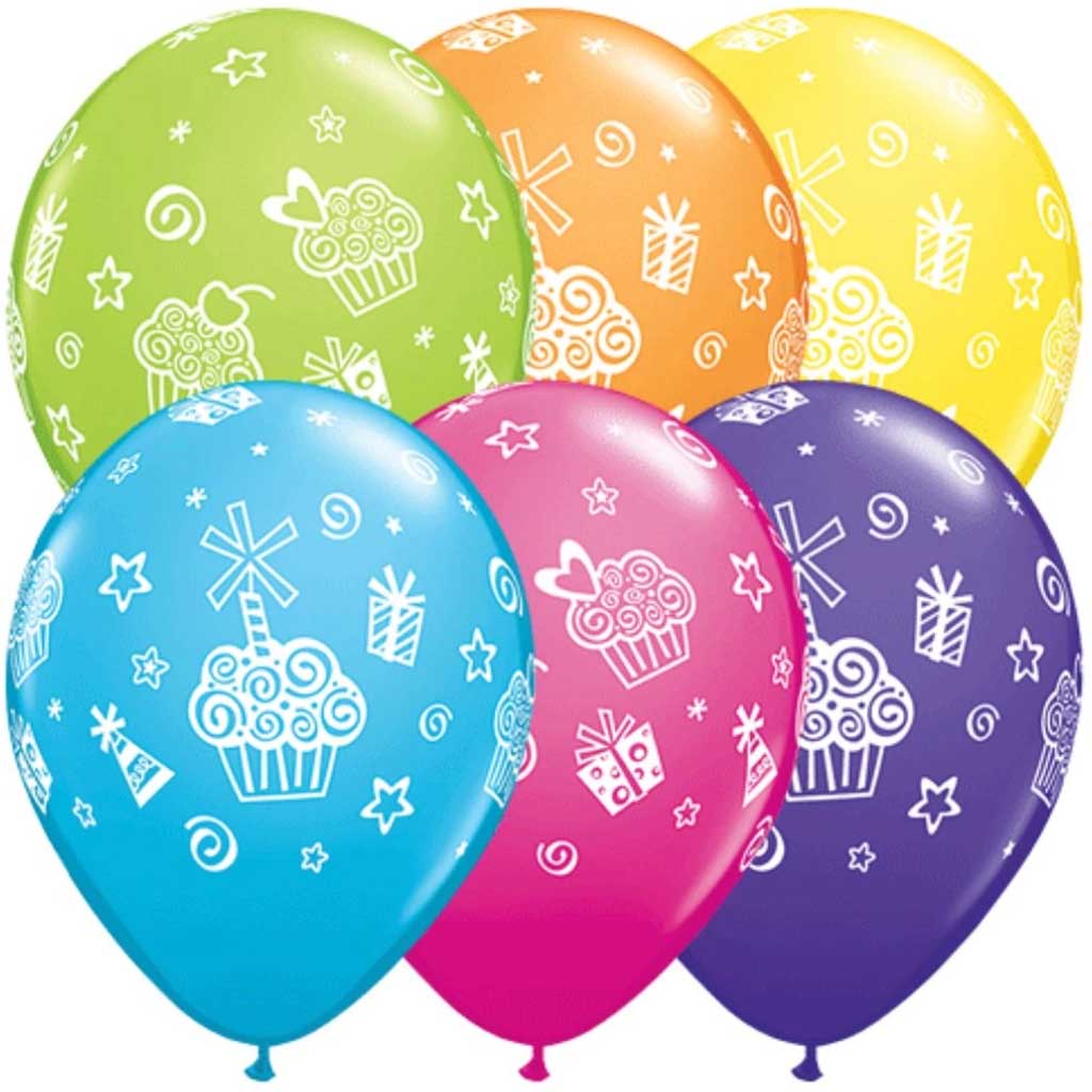 Latex Balloon Cupcakes &amp; Presents Party Pack 11in 