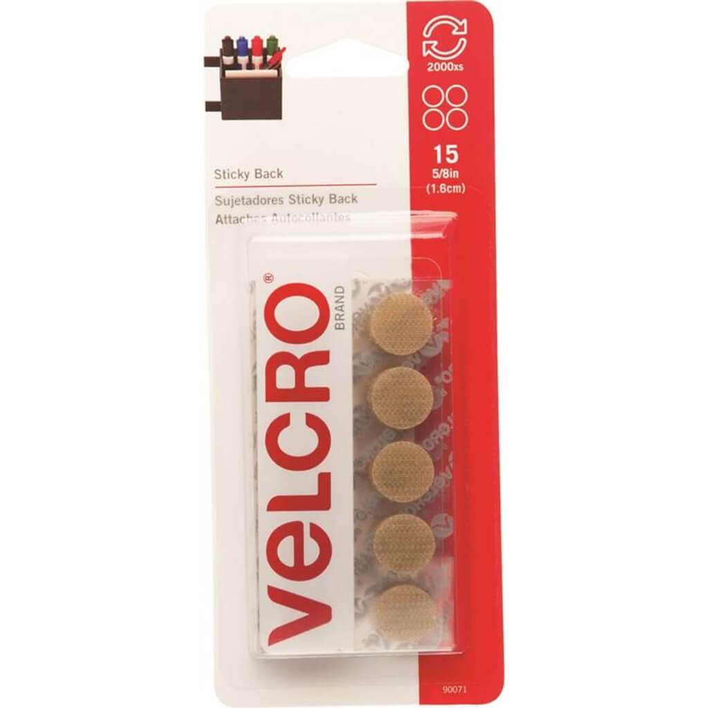 Velcro Brand Sticky Back Coins 5/in 15pcs