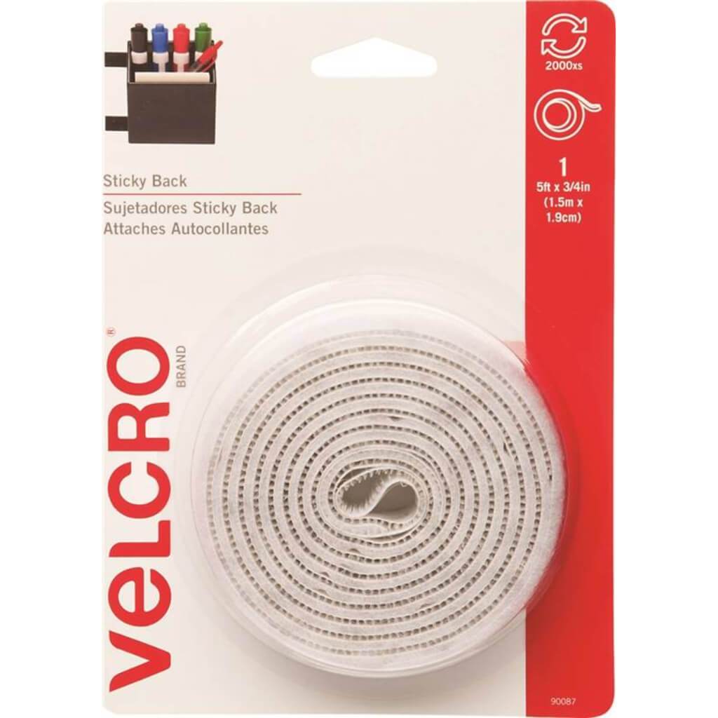 Velcro Self Adhesive Tape Roll White 5ft