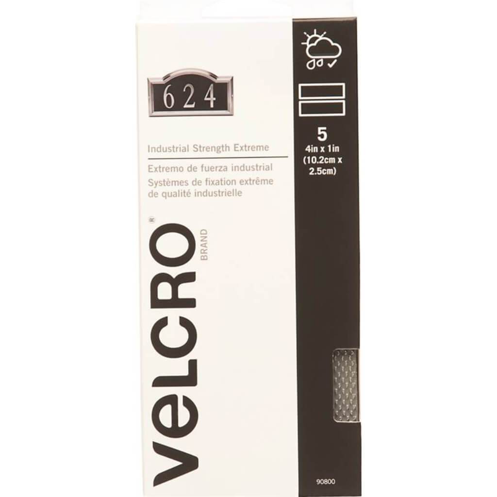 Velcro Extreme Strip 4in x 1in Pack of 5