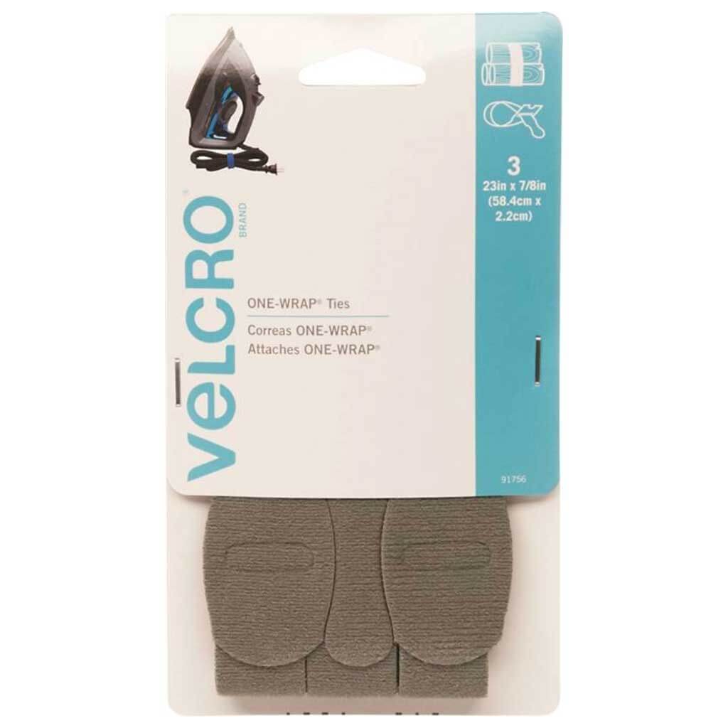 Velcro One Wrap Ties 7/8in x 23in Foliage Pack of 3