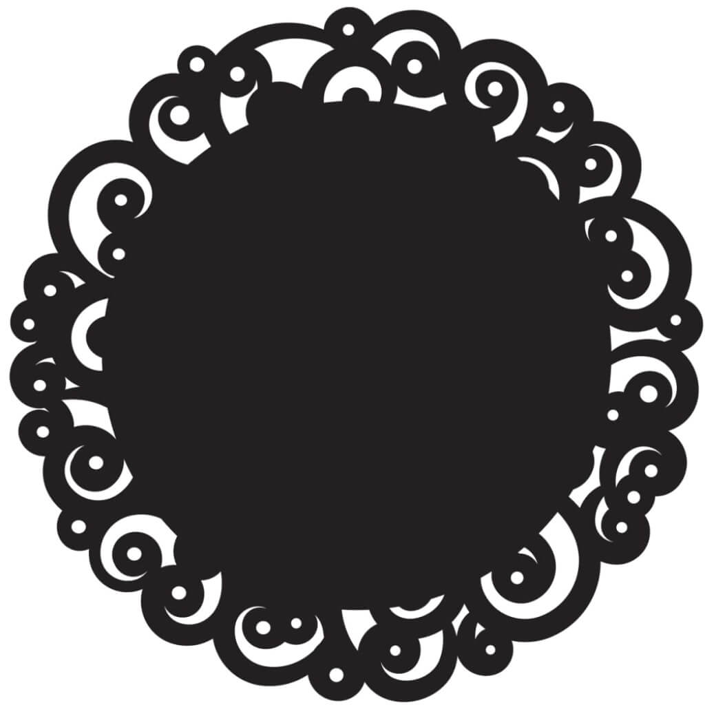 Doily Swirl 6/Pkg Black