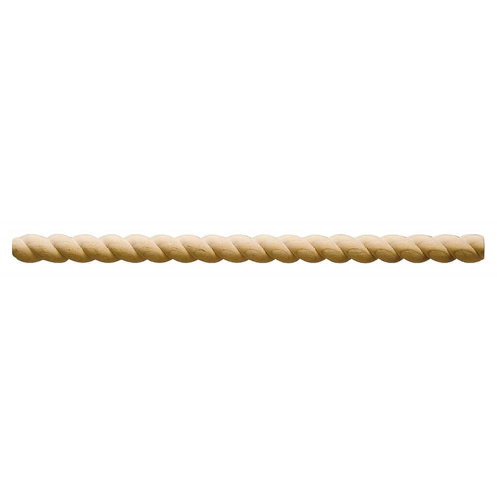 HARDWOOD ROPE TWIST 3/4&quot; WIDE HALF - 8 FT. 