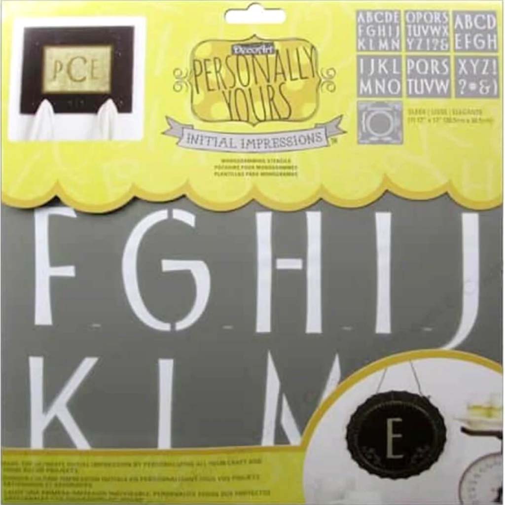 ALPHABET IMPRESSIONS STENCIL SLEEK 12IN X 12IN