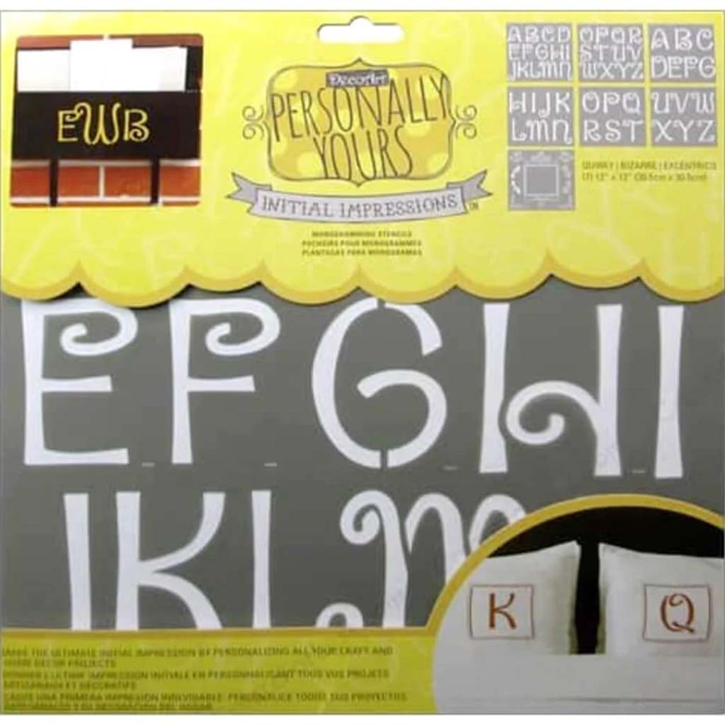 ALPHABET STENCIL QUIRKY 12IN X 12IN
