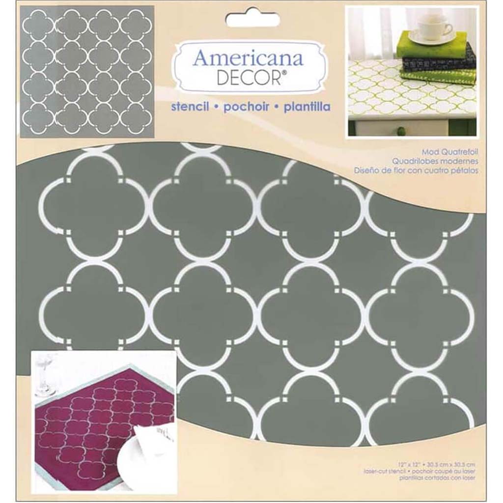 Americana Decor Stencil Mod Quatrefoil 12X12