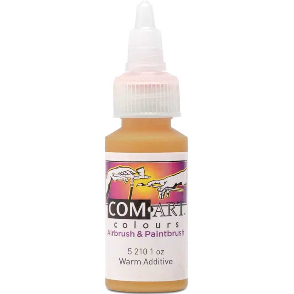 Com Art Colours Water-Based Acrylic Transparent Warm Additive 1oz For Airbrush And Paintbrush 