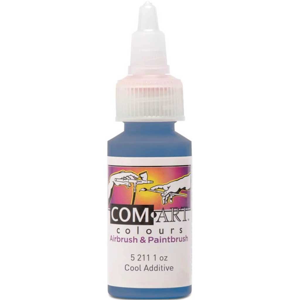 Com Art Colours Water-Based Acrylic Transparent Cool Additive 1oz For Airbrush And Paintbrush 