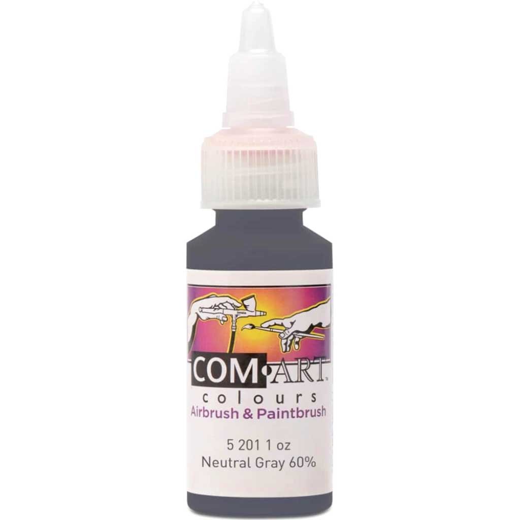 Com Art Colors Water-Based Acrylic Opaque Neutral Gray 1oz 