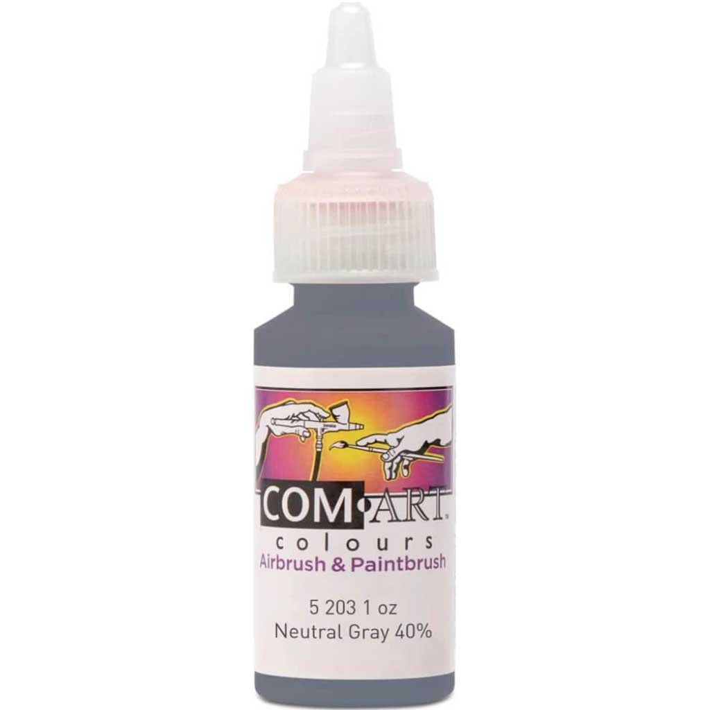 Com Art Colors Water-Based Acrylic Opaque Neutral Gray 1oz 