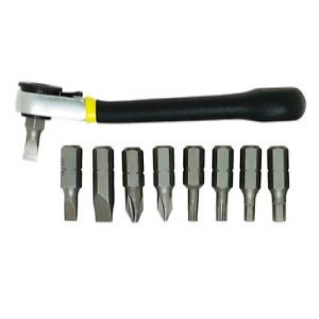 PRECISION OFFSET RATCHETING SCREWDRIVER 8PC 