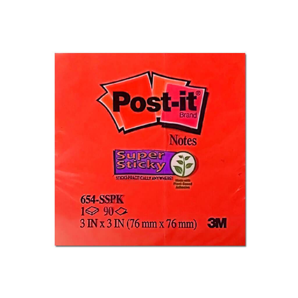 Post-it Super Sticky Notes Neon 3in x 3in