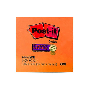 Post-it Super Sticky Notes Neon 3in x 3in