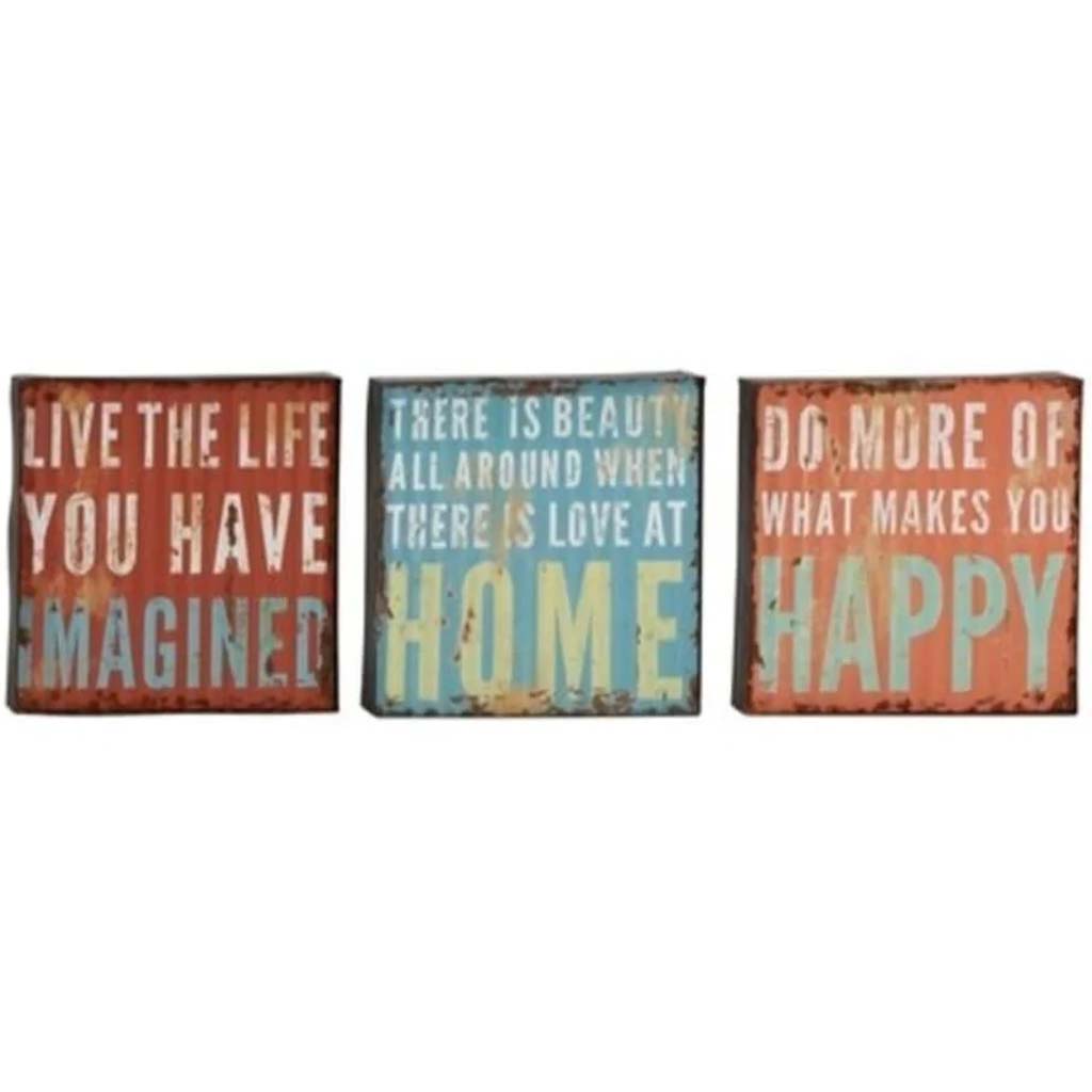 3 Piece Metal Word Art Wall Sculpture