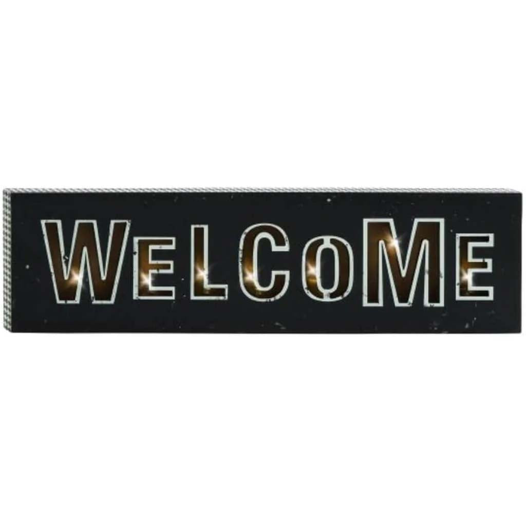 Wood Led Wall Welcome Sign