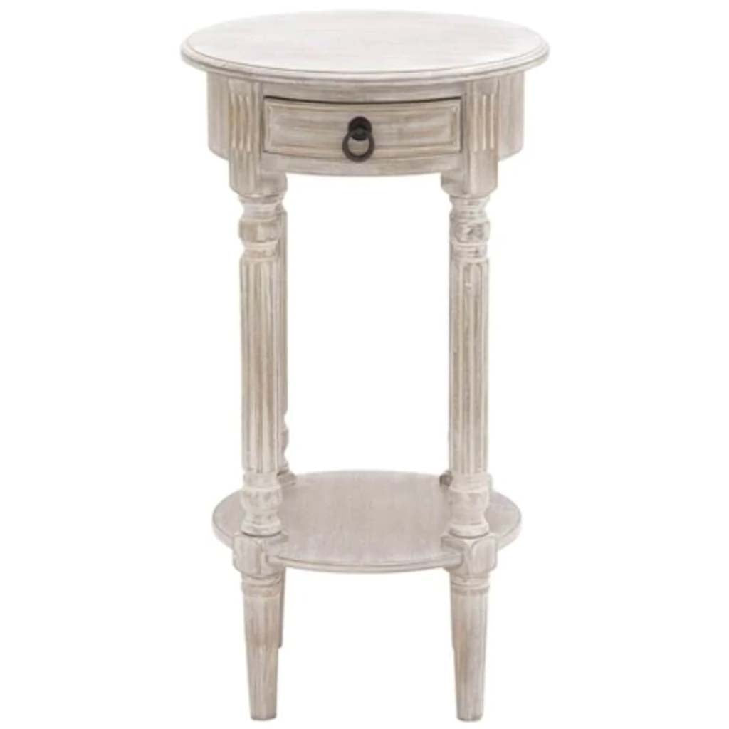 Wood Round Accent Table