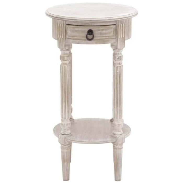 Wood Round Accent Table