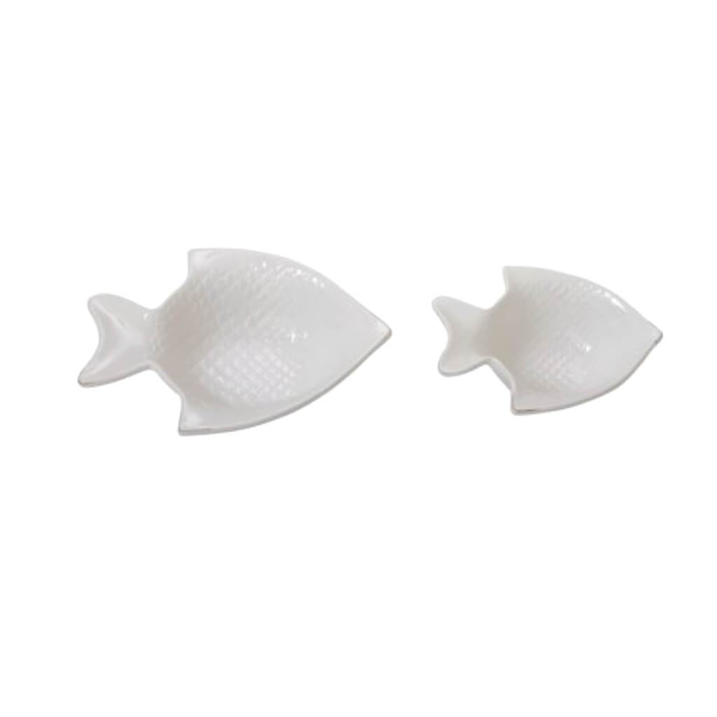Ceramic Fish Bowl Set of 2, 9 in and 12 in