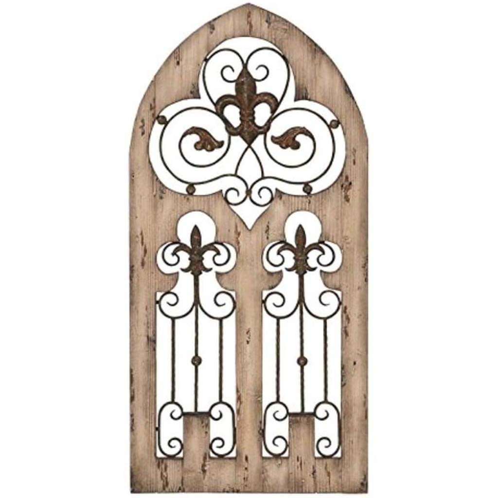 Wood Metal Wall Decor 50in H, 24in W