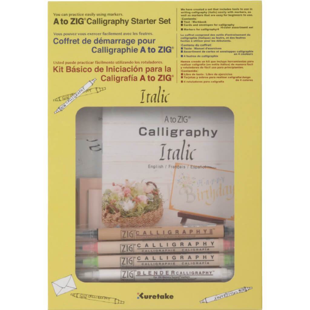 Calligraphy Starter Set Italic A To Zig 