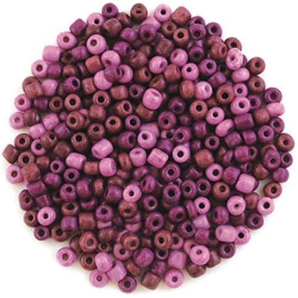 Glass Seed Beads: 6/0 Stone-Look Dyed 25gms B) Purple Haze 