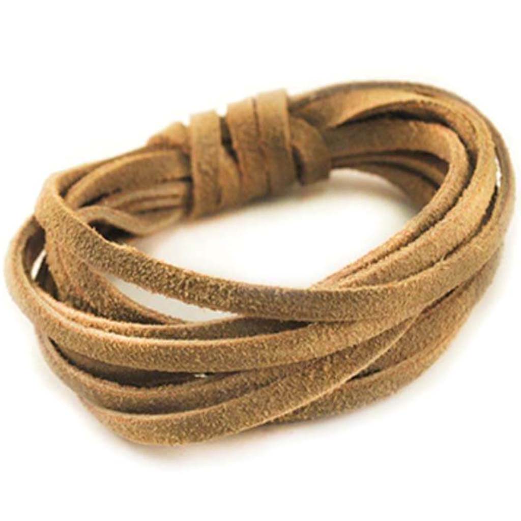 Jewelry/Craft Cord 100% Suede 3mm Flat X2m Natural 