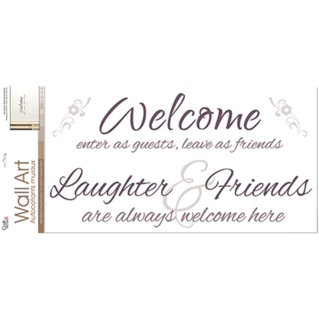 WORDS TO LIVE BY 12.5"X23.75 WALL ART WELCOME FRIENDS 