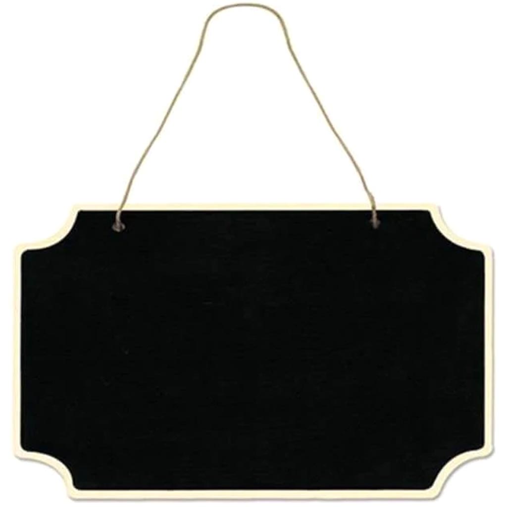 CHLKBOARD WALL PLQ W/JUTE CORD HANGER RECT CUT 