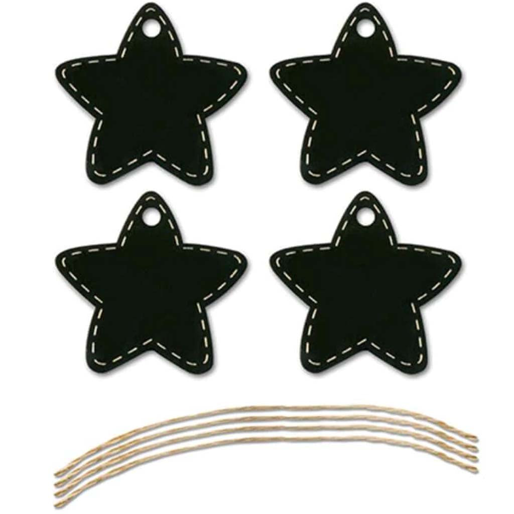 Craft Decor Chalk-It-Up Tags W/Jute Cord X4 Star 