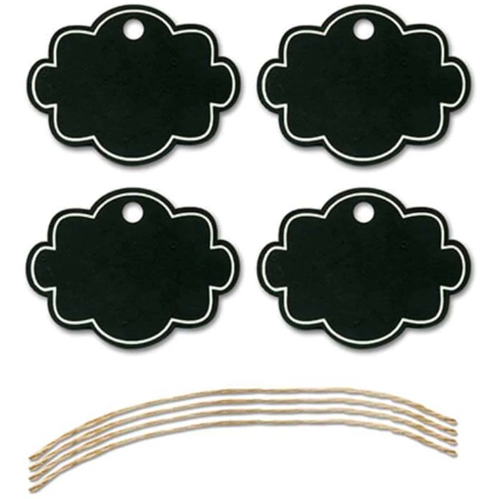Craft Decor Chalk-It-Up Tags W/Jute Cord X4 Cloud 