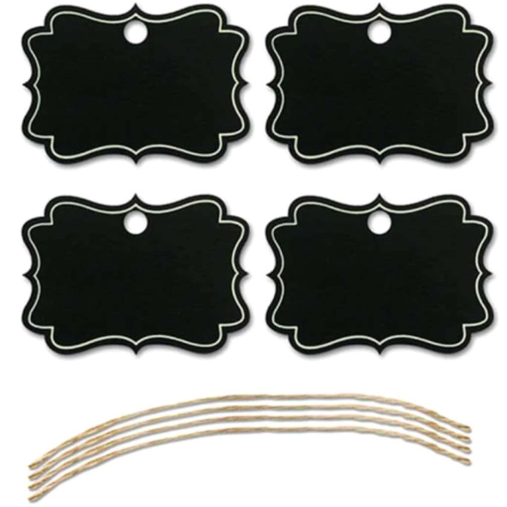 Craft Decor Chalk-It-Up Tags W/Jute Cord X4 Bracket 
