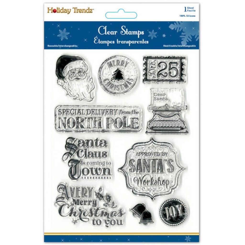 Holiday Clear Stamps Reusable Vintage Holiday 5 1/8X6 