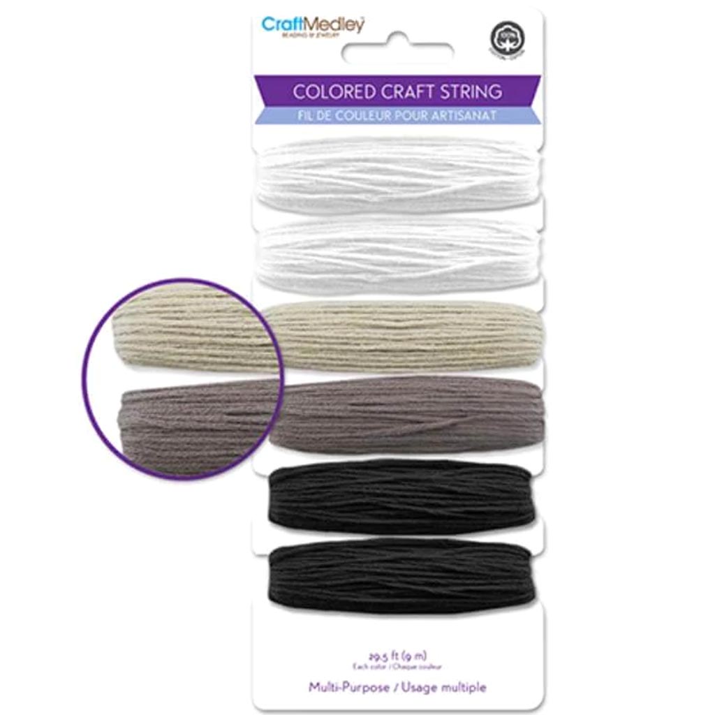 MULTI-PURPOSE CRAFT STRING BLACK &amp; WHITE 29.5FT 